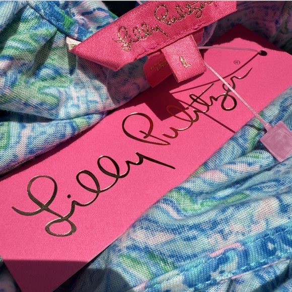 $198 NWT LILLY PULITZER MALONE MAXI DRESS LAS OLAS AQUA STRONG CURRENT SEA L - Picture 13 of 13